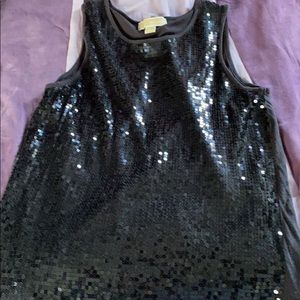 Michael Kors Sequin Black Tank Top